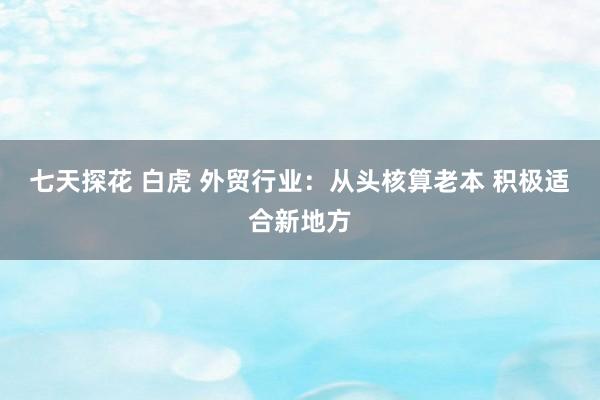 七天探花 白虎 外贸行业:从头核算老本 积极适合新地方