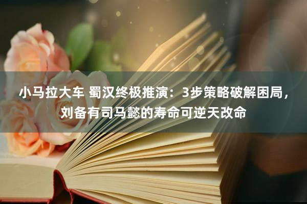 小马拉大车 蜀汉终极推演:3步策略破解困局,刘备有司马懿的寿命可逆天改命