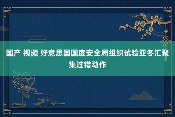 国产 视频 好意思国国度安全局组织试验亚冬汇聚集过错动作