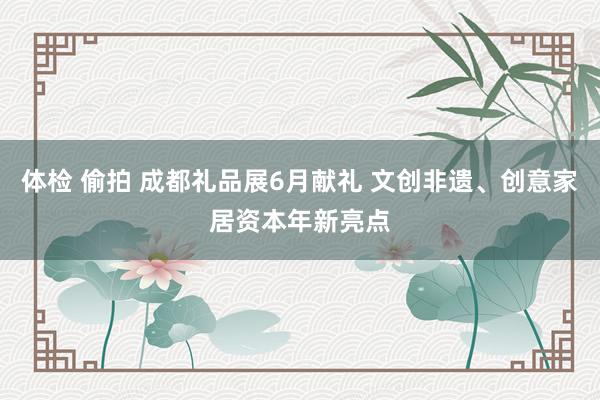 体检 偷拍 成都礼品展6月献礼 文创非遗、创意家居资本年新亮点