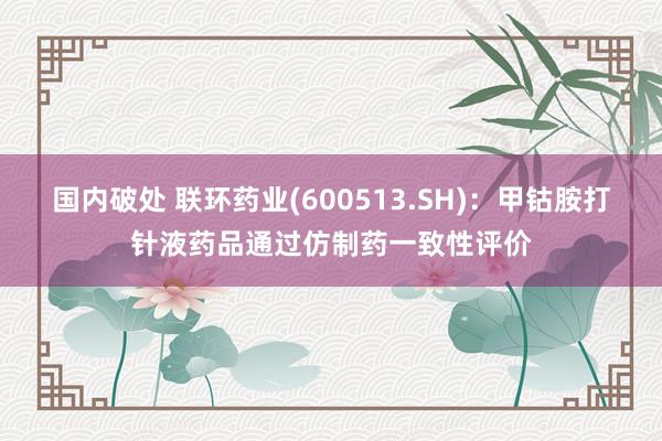 国内破处 联环药业(600513.SH):甲钴胺打针液药品通过仿制药一致性评价