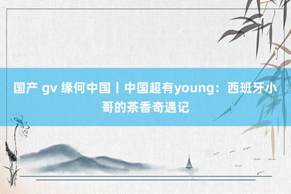 国产 gv 缘何中国丨中国超有young:西班牙小哥的茶香奇遇记