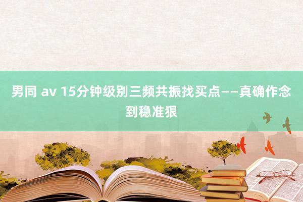 男同 av 15分钟级别三频共振找买点——真确作念到稳准狠
