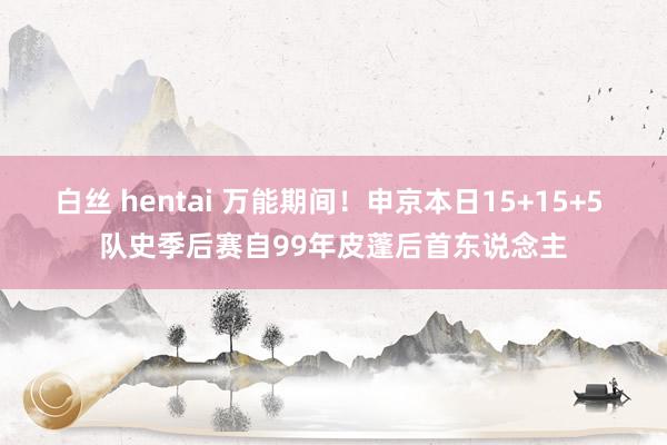 白丝 hentai 万能期间！申京本日15+15+5 队史季后赛自99年皮蓬后首东说念主