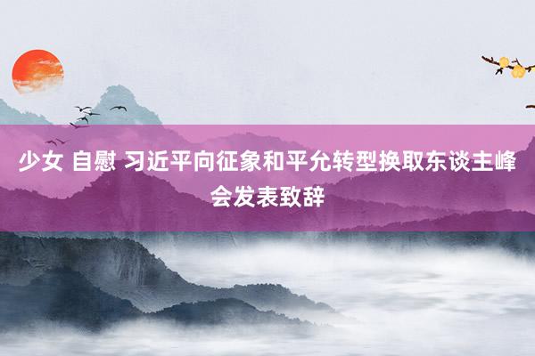 少女 自慰 习近平向征象和平允转型换取东谈主峰会发表致辞
